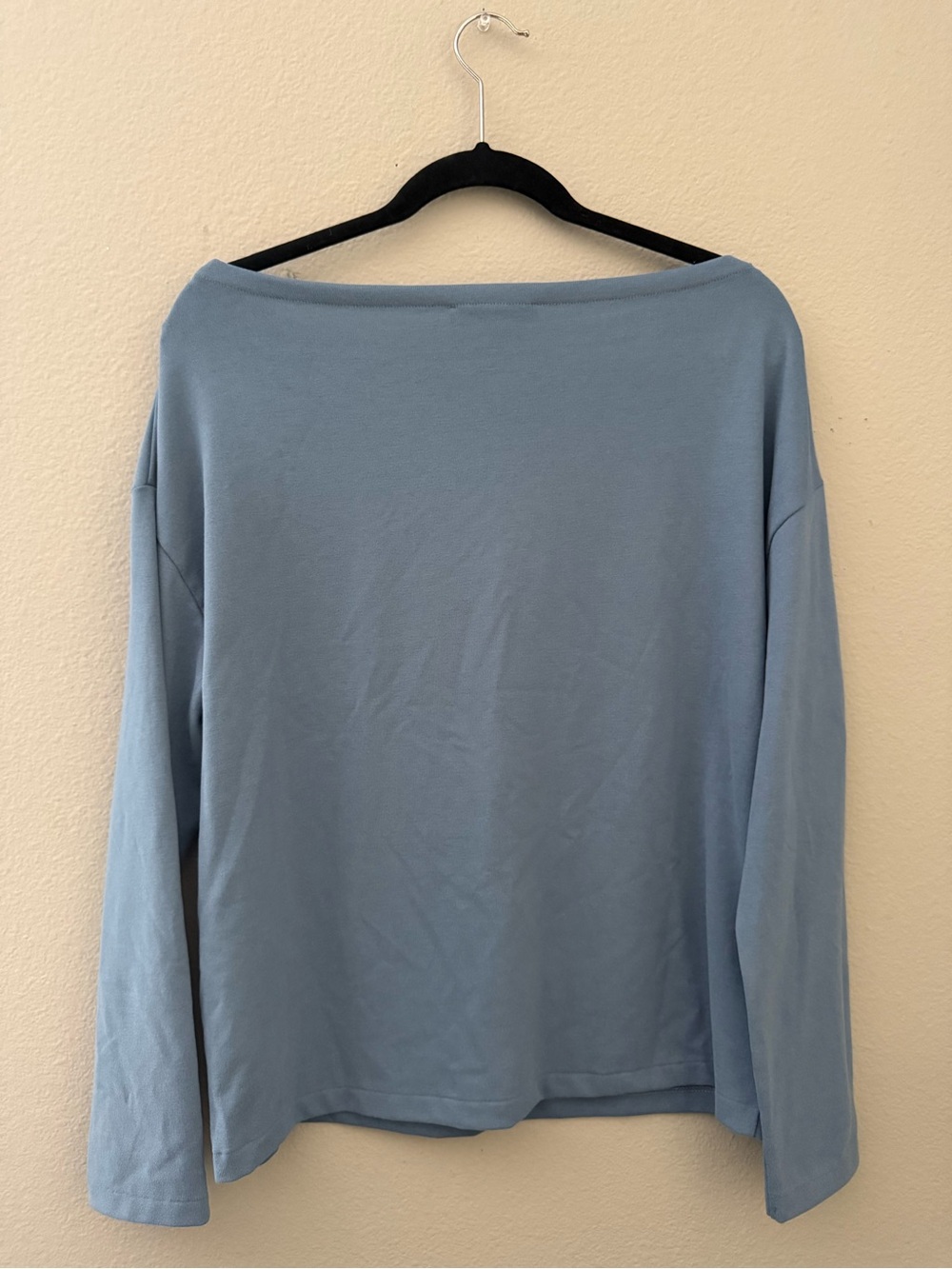 ALLSAINTS Rita Boat Neck Long Sleeves Tee Top Flint Stone Blue Size Small NWT - Picture 3 of 7